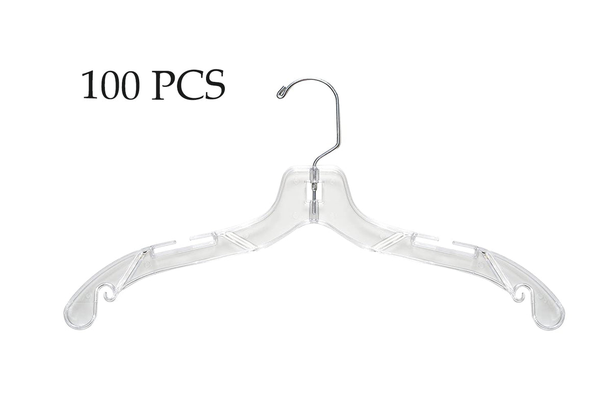 17 inch Break-Resistant Clear Plastic Dress Hangers