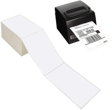 Load image into Gallery viewer, Fan-fold 4&quot; x 6&quot; Direct Thermal Labels White Perforated Shipping Labels
