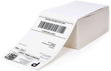 Load image into Gallery viewer, Fan-fold 4&quot; x 6&quot; Direct Thermal Labels White Perforated Shipping Labels
