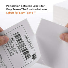 Load image into Gallery viewer, Fan-fold 4&quot; x 6&quot; Direct Thermal Labels White Perforated Shipping Labels
