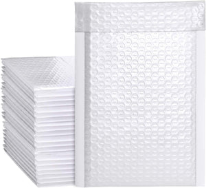 Self Seal Padded Envelopes, Bubble Lined Poly Bubble Mailer, White and Pink, 250 Pcs