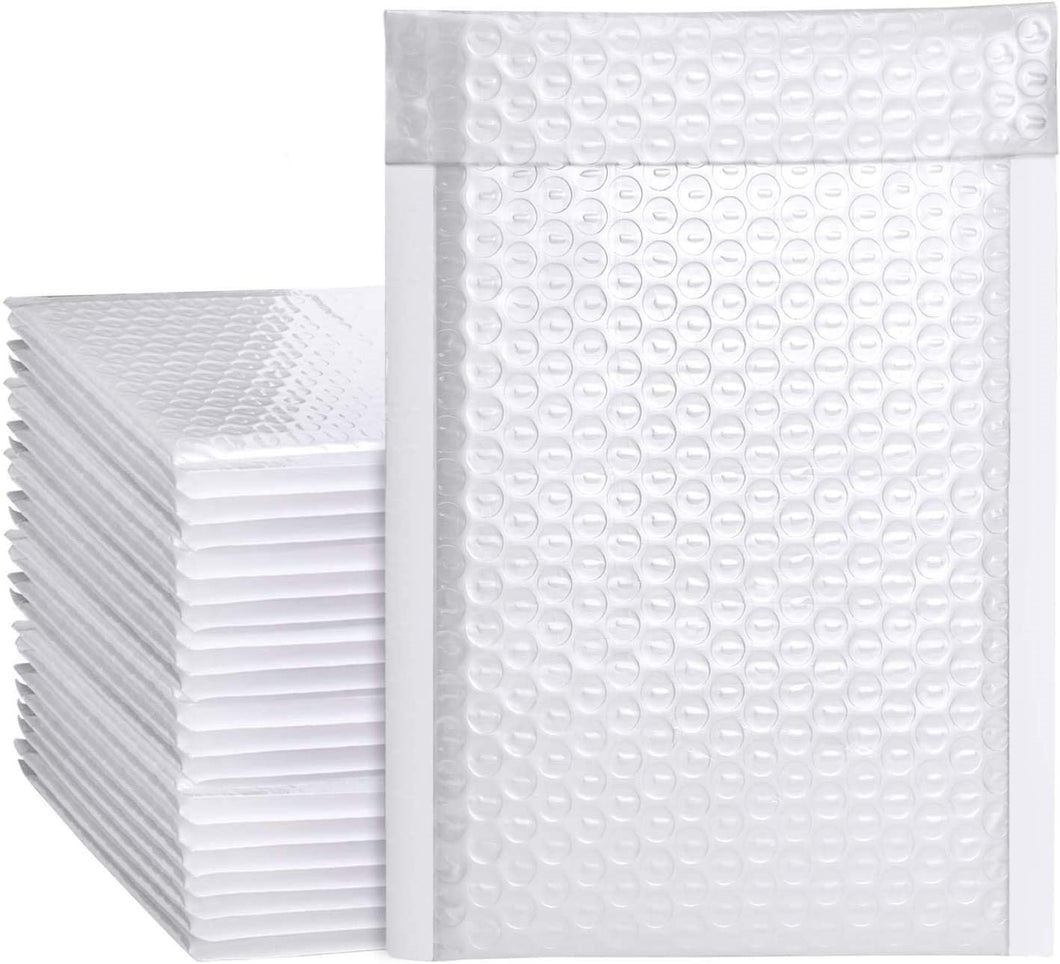 Sellf Seal Padded Envelopes, Bubble Lined Poly Bubble Mailer, White, 500 Pcs