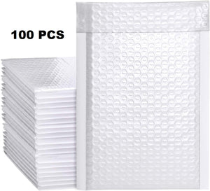 Self Seal Padded Envelopes, Bubble Lined Poly Bubble Mailer, White, 100 Pcs